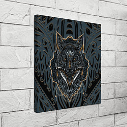 Холст квадратный Волк Этника, цвет: 3D-принт — фото 2