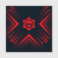 Холст квадратный Красный Символ Brawl Stars на темном фоне со стрел, цвет: 3D-принт — фото 2