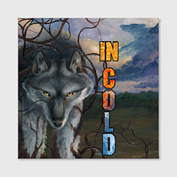 Холст квадратный IN COLD wolf with logo, цвет: 3D-принт — фото 2