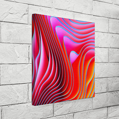 Картина квадратная Разноцветные неоновые полосы Волна Multicolored ne / 3D-принт – фото 3