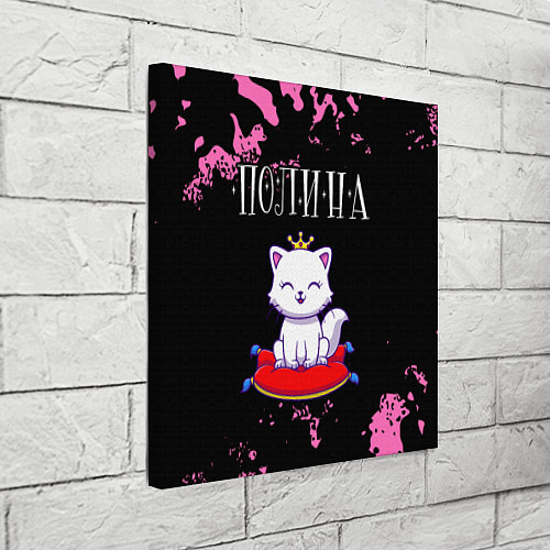 Картина квадратная Полина КОШКА Милитари / 3D-принт – фото 3