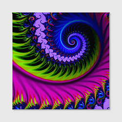 Холст квадратный Разноцветная неоновая спираль Абстракция Multicolo, цвет: 3D-принт — фото 2
