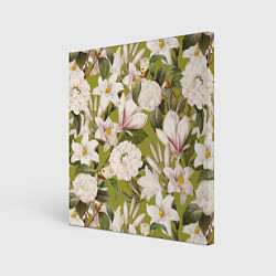 Холст квадратный Цветы Лилии и Астры, цвет: 3D-принт