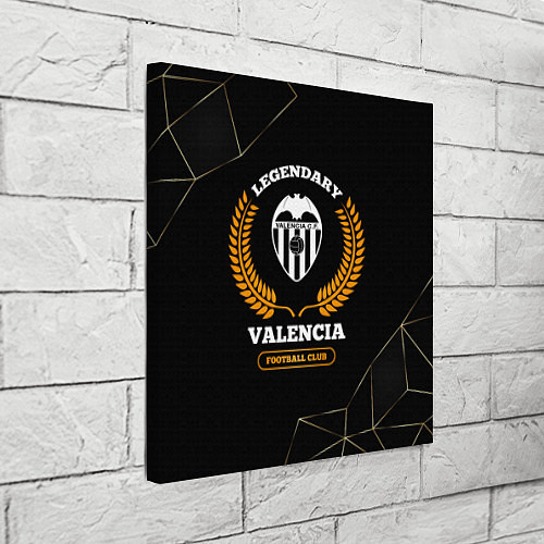 Картина квадратная Лого Valencia и надпись Legendary Football Club на / 3D-принт – фото 3