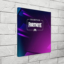 Холст квадратный Fortnite Gaming Champion: рамка с лого и джойстико, цвет: 3D-принт — фото 2