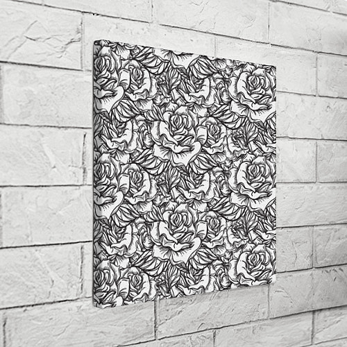 Картина квадратная Цветы Много Белых Роз / 3D-принт – фото 3