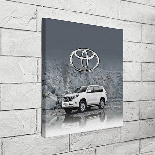 Картина квадратная Toyota Land Cruiser на фоне скалы / 3D-принт – фото 3