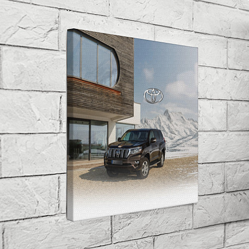 Картина квадратная Тoyota Land Cruiser Prado у горного коттеджа Mount / 3D-принт – фото 3