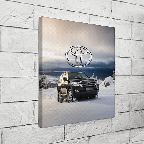 Картина квадратная Toyota Land Cruiser 200 в зимнем лесу Winter fores / 3D-принт – фото 3