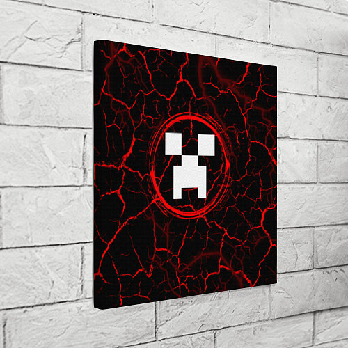 Картина квадратная Символ Minecraft и краска вокруг на темном фоне / 3D-принт – фото 3