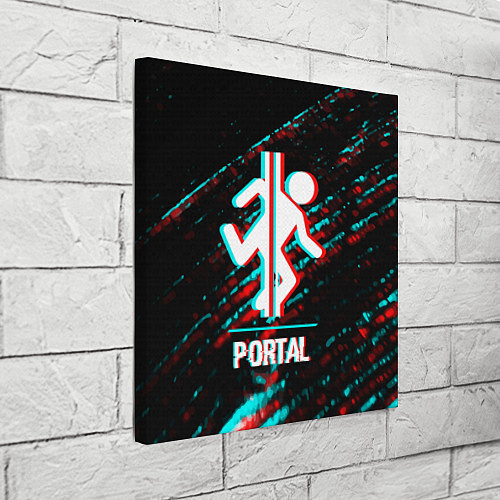 Картина квадратная Portal в стиле Glitch Баги Графики на темном фоне / 3D-принт – фото 3