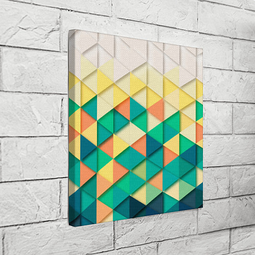 Картина квадратная Цветные объемные треугольники / 3D-принт – фото 3