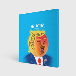 Холст квадратный Дональд Трамп и Твиттер, цвет: 3D-принт