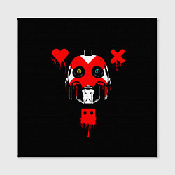 Холст квадратный Love death and robots белый робот c крестом на лиц, цвет: 3D-принт — фото 2
