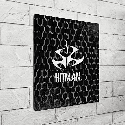 Картина квадратная Hitman Glitch на темном фоне / 3D-принт – фото 3