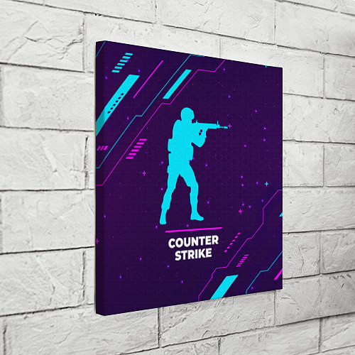 Картина квадратная Символ Counter Strike в неоновых цветах на темном / 3D-принт – фото 3