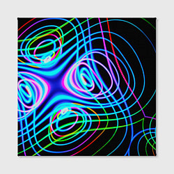 Холст квадратный Неоновое множество линий - Голубой, цвет: 3D-принт — фото 2