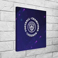 Холст квадратный Символ Manchester City и круглая надпись Football, цвет: 3D-принт — фото 2