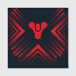 Холст квадратный Красный Символ Destiny на темном фоне со стрелками, цвет: 3D-принт — фото 2