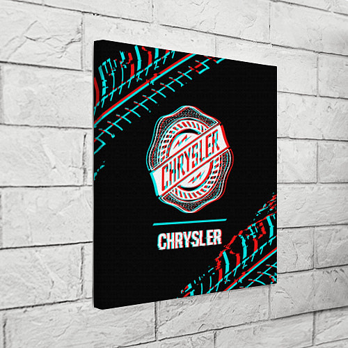 Картина квадратная Значок Chrysler в стиле Glitch на темном фоне / 3D-принт – фото 3