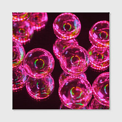 Холст квадратный Неоновые сюрреалистичные пузыри - Розовый, цвет: 3D-принт — фото 2