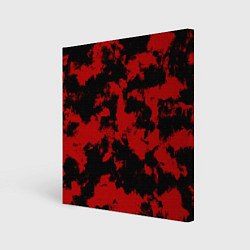 Холст квадратный Черно-красная абстракция, цвет: 3D-принт