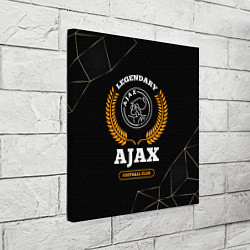 Холст квадратный Лого Ajax и надпись Legendary Football Club на тем, цвет: 3D-принт — фото 2