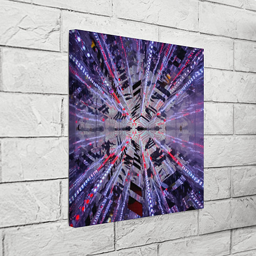 Картина квадратная Неоновый абстрактный коридор - Фиолетовый / 3D-принт – фото 3