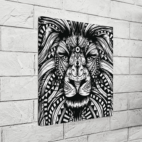 Картина квадратная Черно белый Африканский Лев Black and White Lion / 3D-принт – фото 3