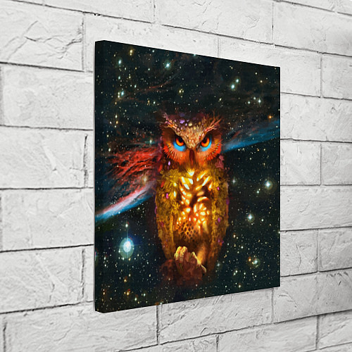 Картина квадратная Космический взгляд совы / 3D-принт – фото 3
