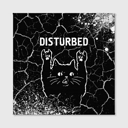 Холст квадратный Группа Disturbed и Рок Кот, цвет: 3D-принт — фото 2