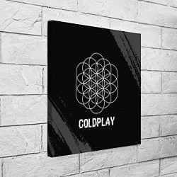 Холст квадратный Coldplay Glitch на темном фоне, цвет: 3D-принт — фото 2