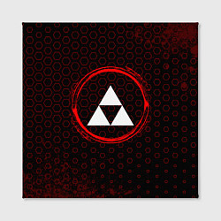 Холст квадратный Символ Zelda и краска вокруг на темном фоне, цвет: 3D-принт — фото 2