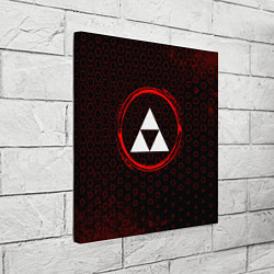 Холст квадратный Символ Zelda и краска вокруг на темном фоне, цвет: 3D-принт — фото 2