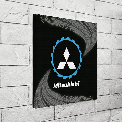 Картина квадратная Mitsubishi в стиле Top Gear со следами шин на фоне / 3D-принт – фото 3