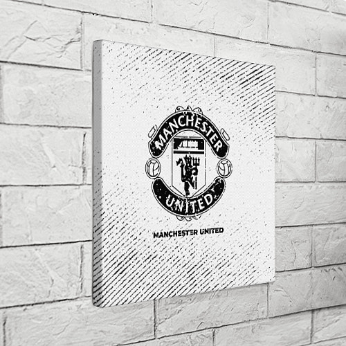 Картина квадратная Manchester United с потертостями на светлом фоне / 3D-принт – фото 3