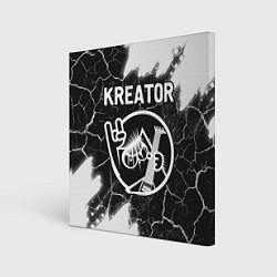 Холст квадратный Kreator кот - краска, цвет: 3D-принт