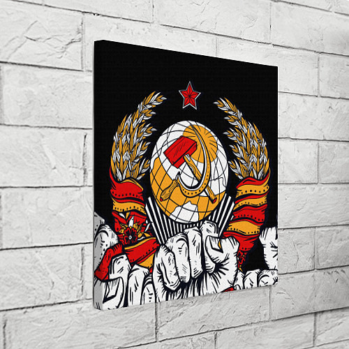 Картина квадратная Герб СССР на черном фоне / 3D-принт – фото 3