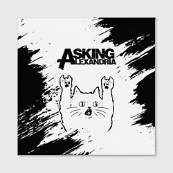 Холст квадратный Asking Alexandria рок кот на светлом фоне, цвет: 3D-принт — фото 2