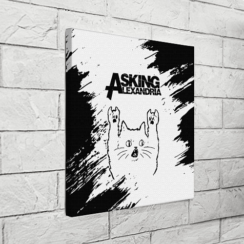 Картина квадратная Asking Alexandria рок кот на светлом фоне / 3D-принт – фото 3