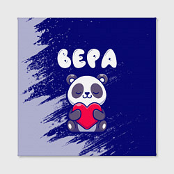 Холст квадратный Вера панда с сердечком, цвет: 3D-принт — фото 2