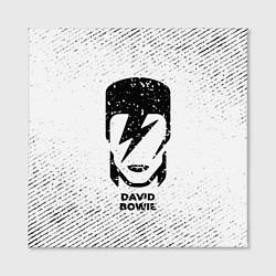 Холст квадратный David Bowie с потертостями на светлом фоне, цвет: 3D-принт — фото 2