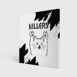 Холст квадратный The Killers рок кот на светлом фоне, цвет: 3D-принт