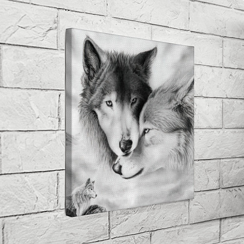 Картина квадратная Love: Волк и волчица / 3D-принт – фото 3