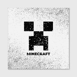 Холст квадратный Minecraft с потертостями на светлом фоне, цвет: 3D-принт — фото 2