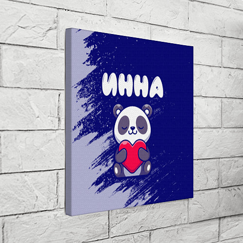 Картина квадратная Инна панда с сердечком / 3D-принт – фото 3