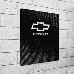 Холст квадратный Chevrolet с потертостями на темном фоне, цвет: 3D-принт — фото 2