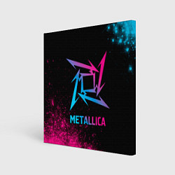 Холст квадратный Metallica - neon gradient, цвет: 3D-принт