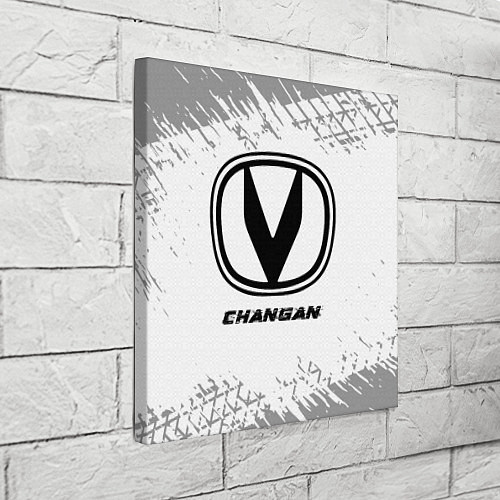 Картина квадратная Changan speed на светлом фоне со следами шин / 3D-принт – фото 3
