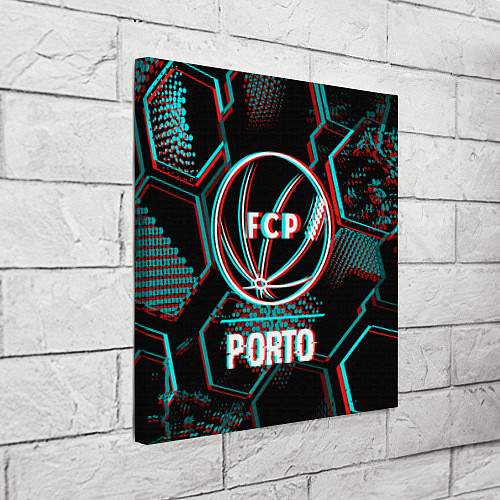 Картина квадратная Porto FC в стиле glitch на темном фоне / 3D-принт – фото 3